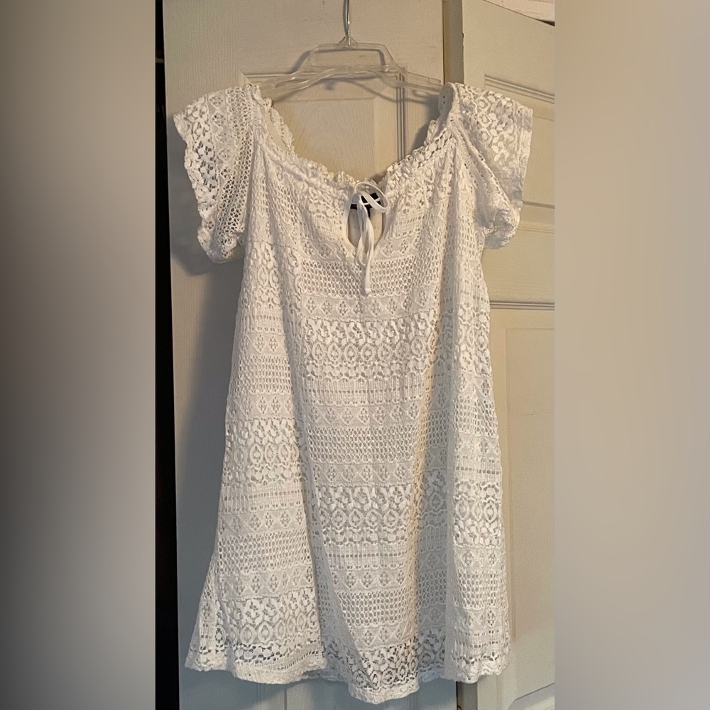 NWOT Topshop White Lacy Mini Dress